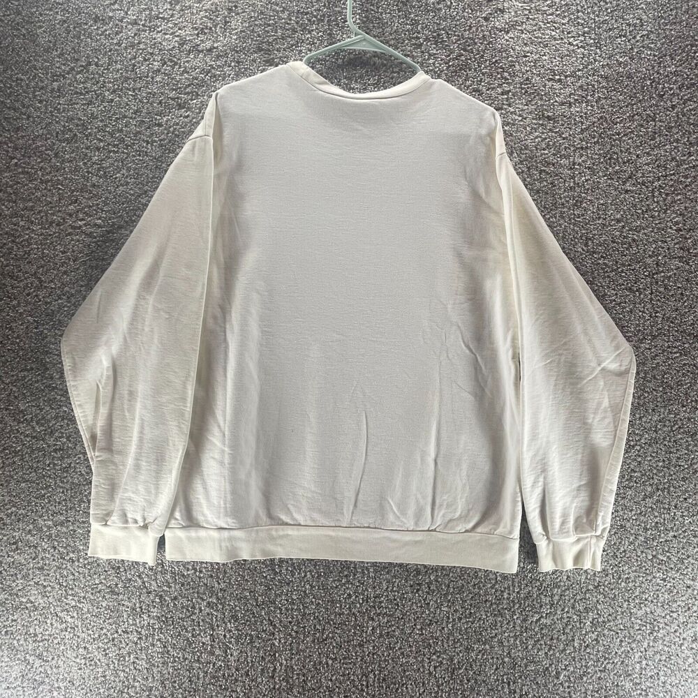 Vintage Eddie Bauer Sweater Mens Medium White Crew Neck Pullover‎ Sweatshirt 90s - Picture 10 of 15
